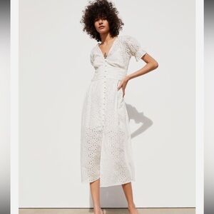 Zara Elegant White Midi Dress